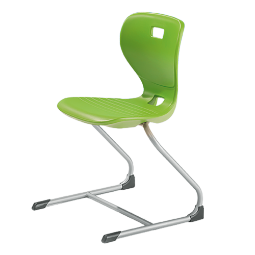 Ergostar Freischwinger Schulstuhl Sitzschalenfarbe Limonengrün, Sitzhöhe 38 cm