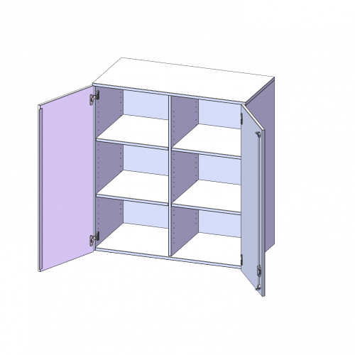 Aufsatzschrank, 3 Ordnerhöhen - Serie evo180 B/H/T: 100x108x40 cm, 2 Türen, abschließbar, mit Mittelwand