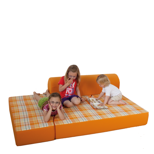 Bett-Sofa mit Rückenrolle B/H/T: 120x40x133 cm, Bezug Kunstleder