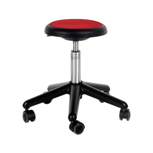 Genito Hocker mit Gaslift Höhenverstellung Sitzhöhe: 30-38 cm, mit Rollen, Kunstleder rot