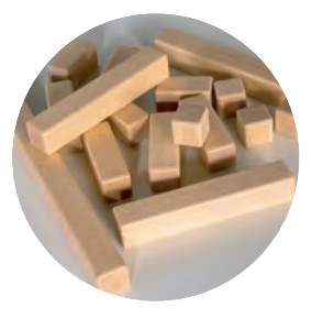 Bausteine Set 16-teilig, aus Massivholz Buche