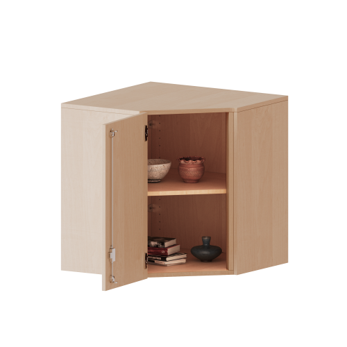 Innenecke Aufsatzschrank, 2 Ordnerhöhe - Serie evo180 B/H/T: 80x72x80 cm, Für 50 cm tiefe Schrankwände, Tür öffnet nach links