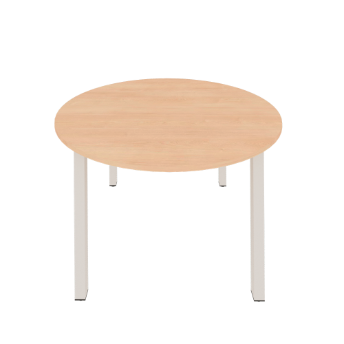 Rundtisch mit Schichtstoffplatte Rundtisch Durchmesser 120 cm, Standfüsse Quadratrohr 30x2mm, wählbar ist die Tischhöhe und die Gestellfarbe nach RAL
