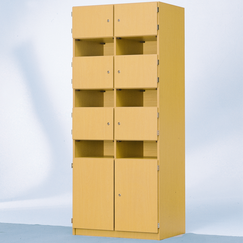 Schließfachschrank, 6 offene & 8 abschließbare Fächer B/H/T: 82x190x52 cm