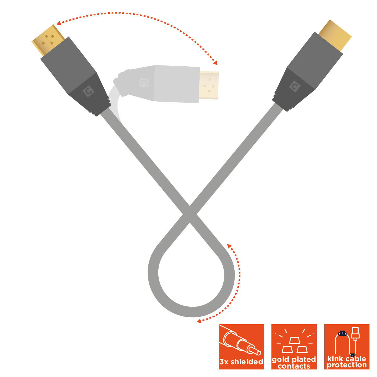 celexon HDMI Kabel mit Ethernet - 2.0a/b 4K 1,0m - Professional Line