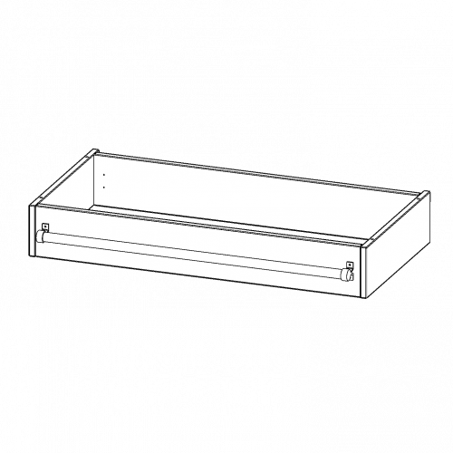 Leiterzarge zur Aufnahme einer Leiter - Serie evo180 Gesamthöhe 15 cm, für 100 cm breite und 50 cm tiefe Schrankwände