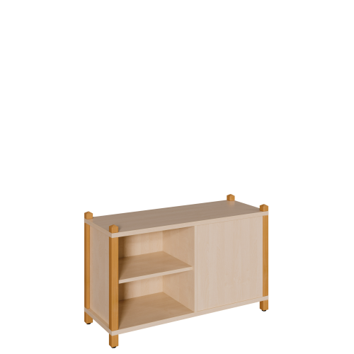 Stollen-Regal, Raumteilerregal mit Mittelwand wechselseitig offen B/H/T: 106x60x40 cm, mit Mittelwand, 4 Fächern und 2 Einlegeböden
