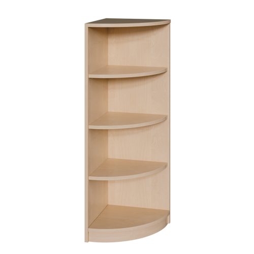 Korpus-Eckregal mit festen Fächern B/H/T: 40x120x40 cm, Böden im Radius 40 cm, mit 4 Fächern zwischen festen Zwischenböden