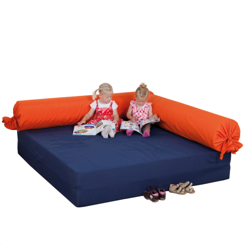 Quadratische Kuschelecke 3-teilig B/H/T: 160x30x160 cm, Bezug aus Stoff