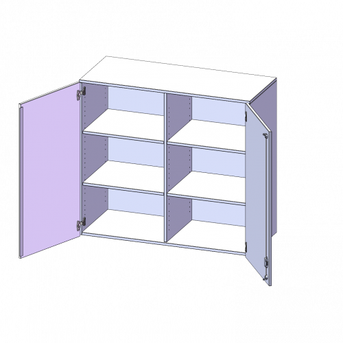 Aufsatzschrank, 3 Ordnerhöhen - Serie evo180 B/H/T: 120x108x60 cm, 2 Türen, abschließbar, mit Mittelwand