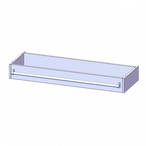 Leiterzarge zur Aufnahme einer Leiter - Serie evo180 Gesamthöhe 15 cm, für 120 cm breite und 40 cm tiefe Schrankwände