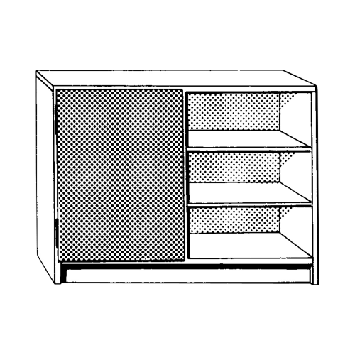 Werkschrank WK 17 Tür links, offenes Fach rechts