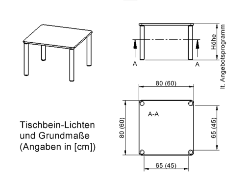 Tisch ZALOTTI mit Schichtstoff-Belag Quadrattisch, B/H/T: 60x41x60 cm, Stahlrohrbeine Ø 60 mm, Fußvariante: höhenverstellbar (41/55 cm), Tischbeine mit RAL-Farbe 9006 (weißaluminium)