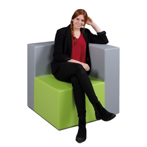 CUBE-Sessel Eckelement, Sitztiefe: 55x55 cm B/H/T: 75x75x75 cm, Stoff