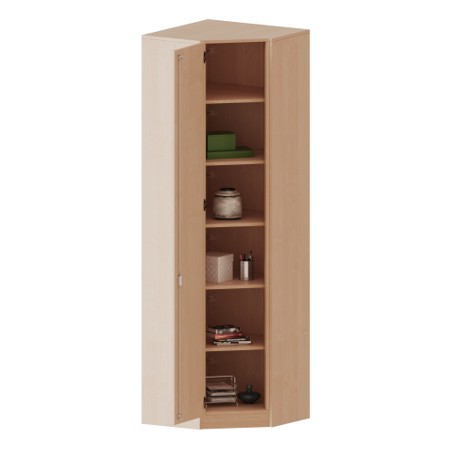 Innenecke als Schrank, 6 Ordnerhöhen - Serie evo180 B/H/T: 80x226x80 cm, Für 50 cm tiefe Schrankwände, Tür öffnet links, mit Sockel (81 mm)