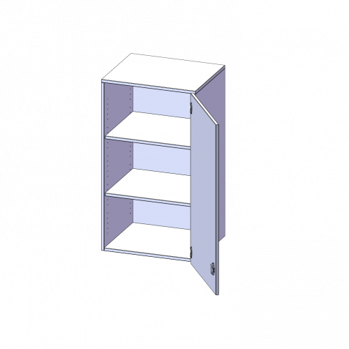 Aufsatzschrank, 3 Ordnerhöhen - Serie evo180 B/H/T: 60x108x50 cm, 1 Tür, abschließbar, Tür öffnet nach rechts