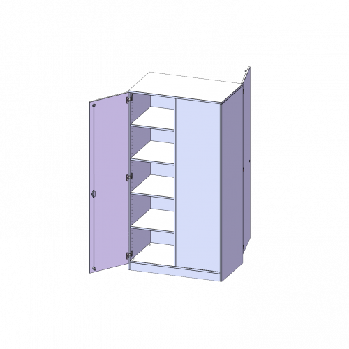 Raumteiler Schrank, 5 Ordnerhöhen - Serie evo180 B/H/T: 100x190x60 cm, 2 Türen, wechselseitig angeordnet, abschließbar, mit Sockel (81 mm)