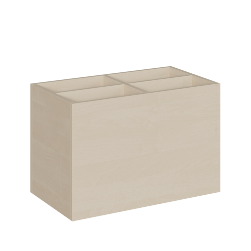 Bücher- und Baupodestkiste, zu Linoleumpodesten B/H/T: 70x46x40 cm, 4fach-Unterteilung