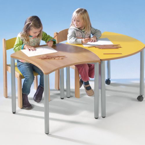 Swing-It "Steely" Quadratwellentisch, höhenverstellbar B/H/T: 60x52-66x60 cm