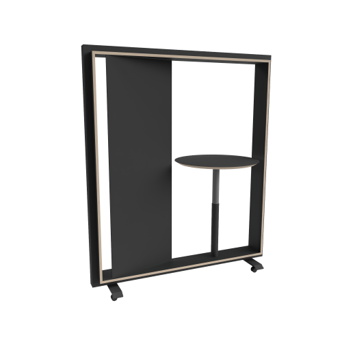 RollingRack, mobiles Regal mit Schwenktafel und Stehtisch B/H/T: 165x190x44 cm