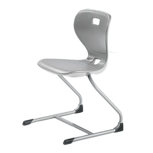 Ergostar Freischwinger Schulstuhl Sitzschalenfarbe Hellgrau, Sitzhöhe 42 cm