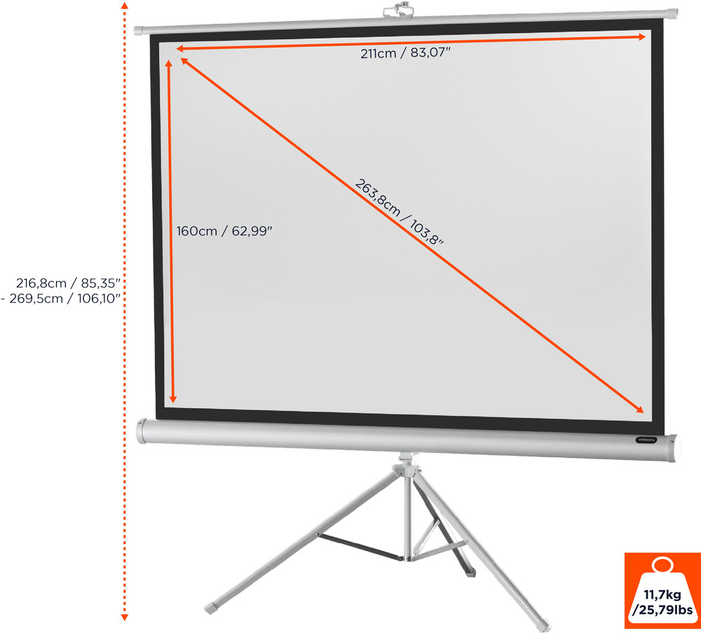 celexon Stativleinwand Economy 211 x 160 cm - White Edition