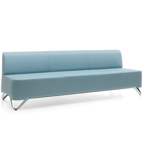 BOXIT 3er Designer Sofa ohne Armlehne, Gestell aus Holz, Bezugsstoff Kunstleder, Breite 225 cm Höhe 74 cm Tiefe 75 cm
