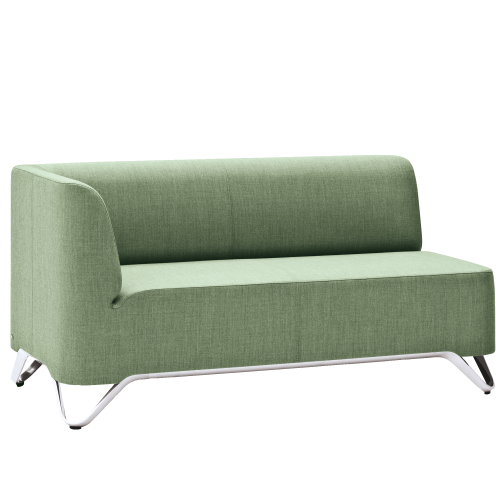 BOXIT 2er-Sofa, mit Armlehne, Gestell: Aluminium B/H/T: 131x74x75 cm, Sitzhöhe 43 cm, Stofffarbe wählbar, Armlehne links