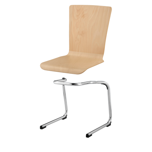 Stapelstuhl mit Schale "Paris" und Chromgestell Sitzhöhe: 46 cm, Sitzschale Paris mit Gestell "Detroit", verchromt