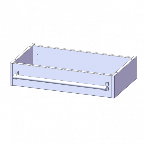 Leiterzarge zur Aufnahme einer Leiter - Serie evo180 Gesamthöhe 15 cm, für 70,3 cm breite und 40 cm tiefe Schrankwände