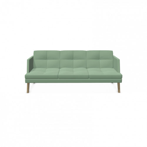 3er Sofa Ona mit Holzgestell und niedriger Lehne B/H/T: 207x84x84 cm, Stoffgruppe C4 (Kunstleder, schwer entflammbar)