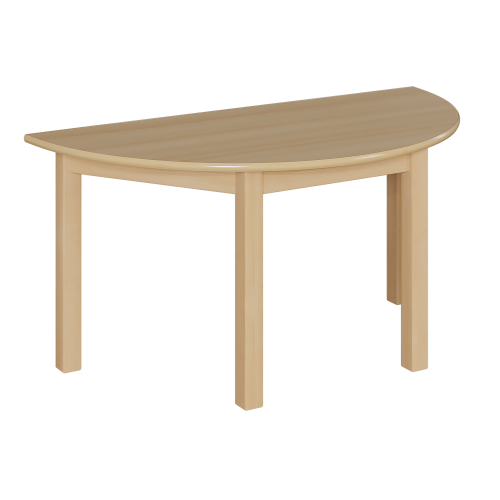 Halbrundtisch mit Massivholzgestell und Schichtstoffplatte B/T: 160 x 80 cm, in 7 Tischhöhen lieferbar