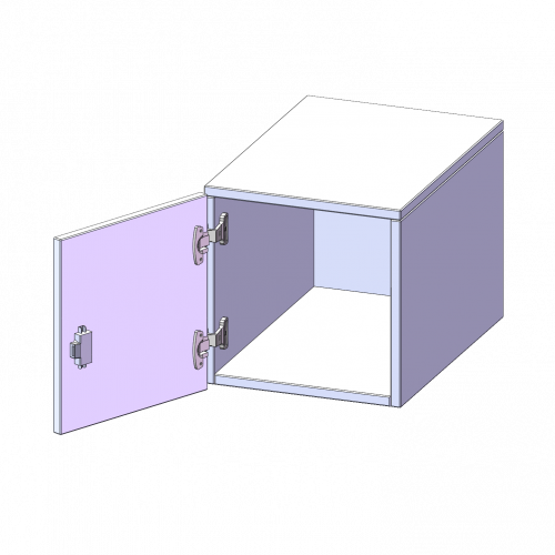 Aufsatzschrank für ErgoTray Serie, 1 Ordnerhöhe - Serie evo180 B/H/T: 36,1x36x50 cm, 1 Tür, Tür öffnet links