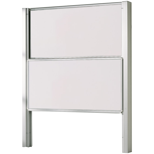 Whiteboard zwei flächige Pylonentafel aus Premium Stahlemaille, Serie PY2 E, weiß B/H: 200x100 cm