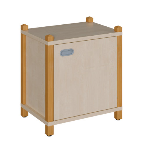 Stollen-Schrank, 1-türig B/H/T: 56x60x40 cm, Schrank mit 1 verstellbaren Einlegeboden bzw. 2 Fächern, Tür öffnet nach rechts