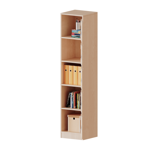 Schließfachschrank, 5 Ordnerhöhen - Serie evo180 B/H/T: 40,5x190x40 cm, 5 Schließfächer, mit Briefschlitz, Türen öffnen nach rechts, mit Sockel (81 mm)