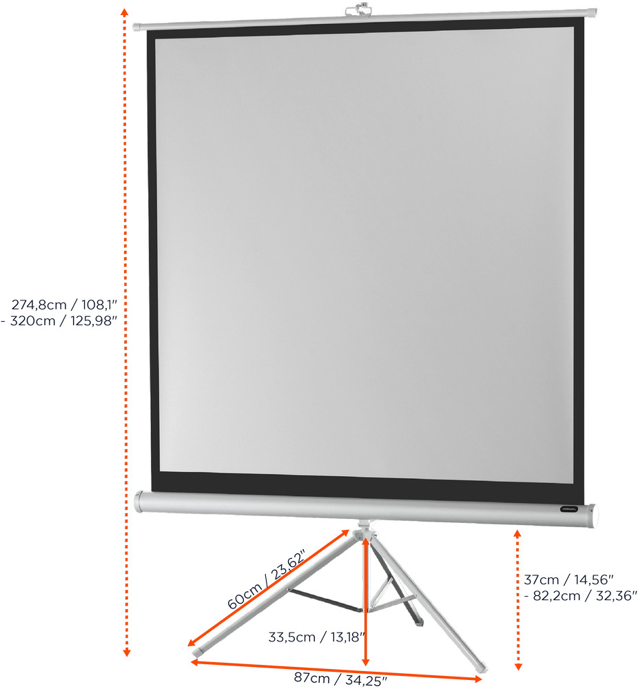 celexon Stativleinwand Economy 219 x 219 cm - White Edition