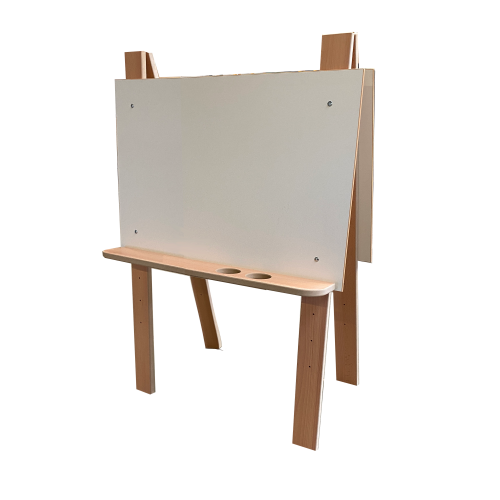 Staffelei, höhenverstellbar B/H: 60 x 56 cm, inkl. 2 Foldback-Klammern, Staffelei für 2 Kinder