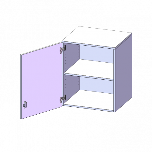 Aufsatzschrank, 2 Ordnerhöhen - Serie evo180 B/H/T: 60x72x60 cm, 1 Tür, abschließbar, Tür öffnet nach links