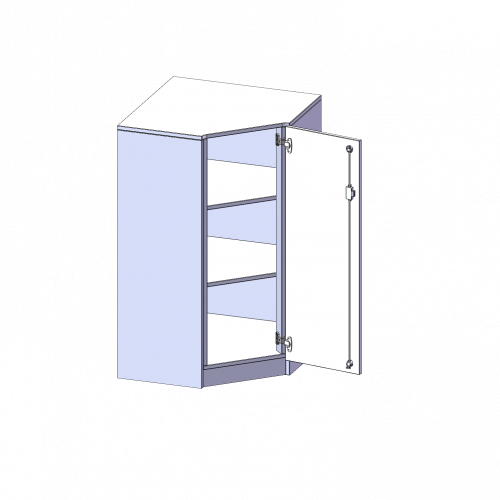 Innenecke als Schrank, 3 Ordnerhöhen - Serie evo180 B/H/T: 80x118x80 cm, Für 50 cm tiefe Schrankwände, Tür öffnet rechts, mit Sockel (81 mm)