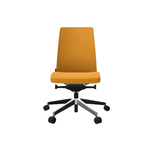 Drehstuhl Mara mit Sitzneigeverstellung mit hoher Rückenlehne, Gestellfarbe Chrom, mit Armlehne P59PU, Stoffgruppe C1 (Standard)