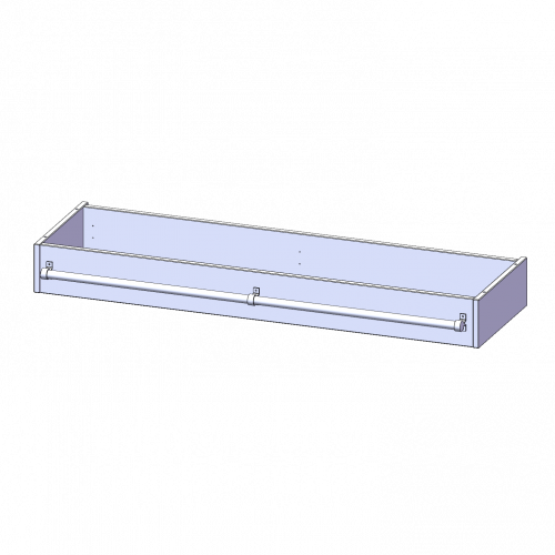 Leiterzarge zur Aufnahme einer Leiter - Serie evo180 Gesamthöhe 15 cm, für 140,6 cm breite und 40 cm tiefe Schrankwände