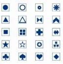 Symbolbogen selbstklebend Selbstklebende Symbole 8x8 mm, blau