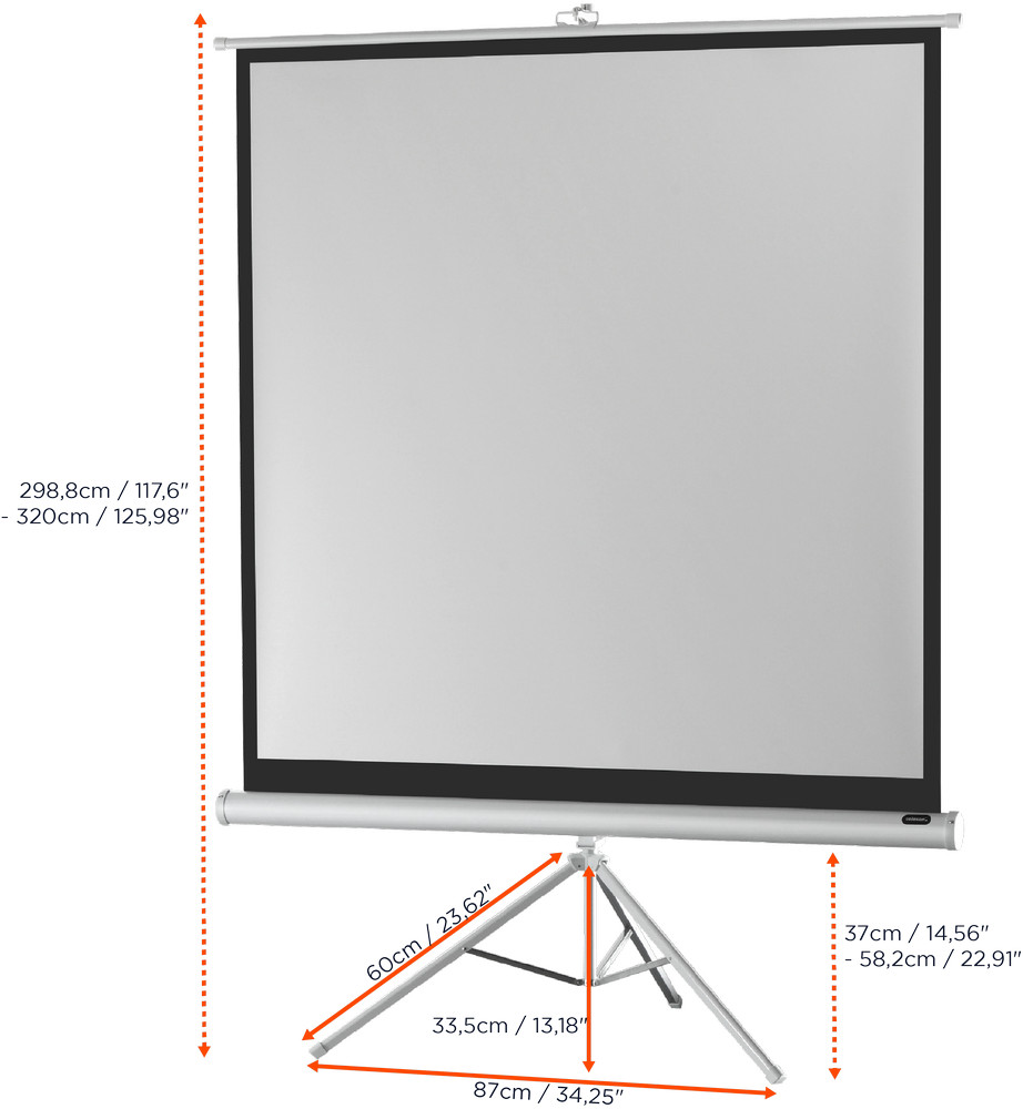 celexon Stativleinwand Economy 244 x 244 cm - White Edition