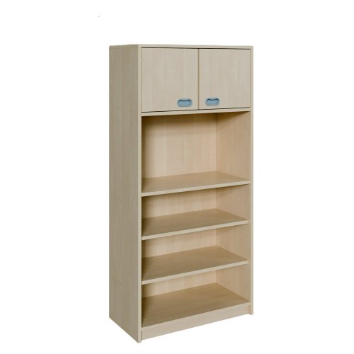 Korpus-Schrank mit 1 Doppeltür und unterem Regalteil B/H/T: 78x160x40 cm, oben 2 Türen mit Einlegeböden, unten Regalfächer, Mitte mit offenem Fach