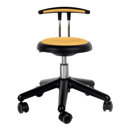 Genito Eco Drehstuhl mit Gaslift Höhenverstellung und Rückenlehne Höhenverstellung: 30-38 cm, fahrbar, Kunstleder gelb