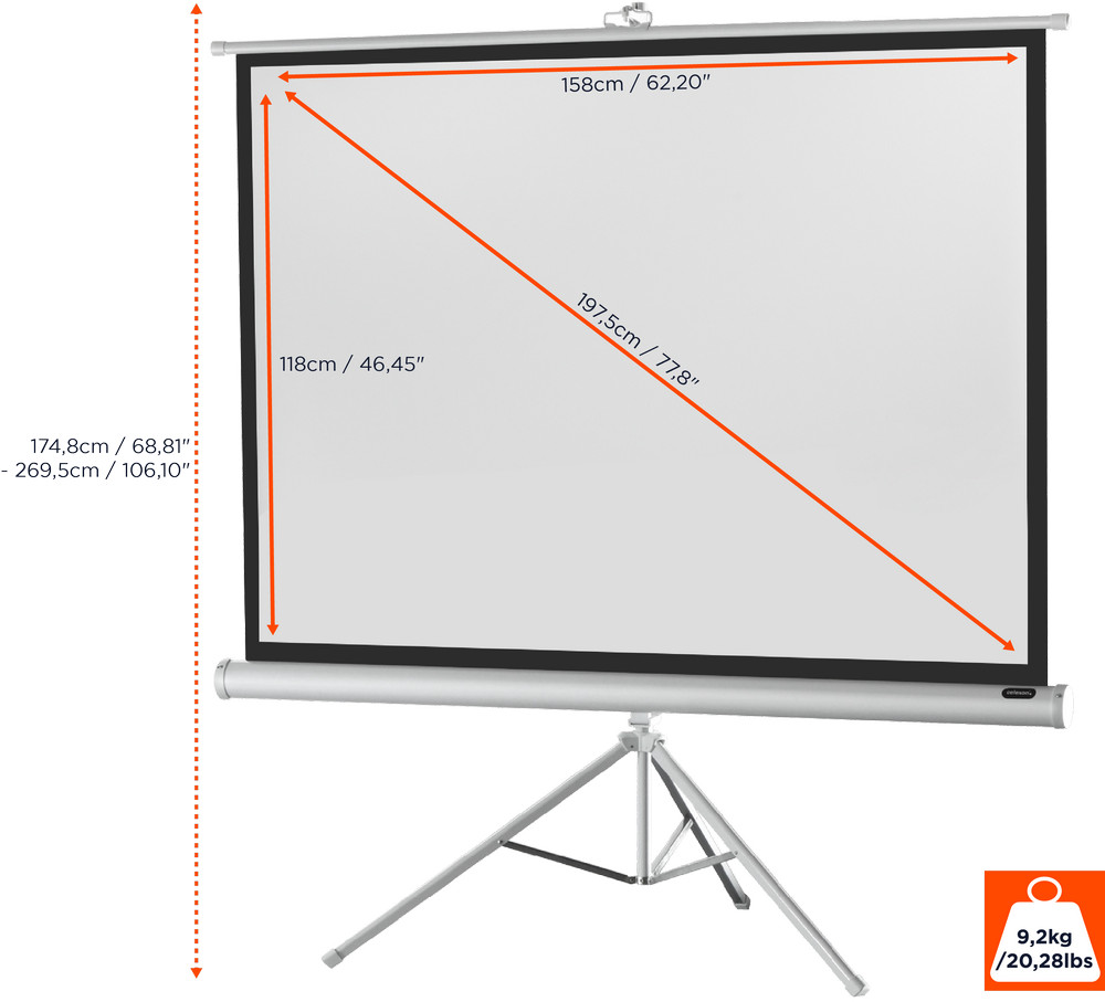 celexon Stativleinwand Economy 158 x 118 cm - White Edition