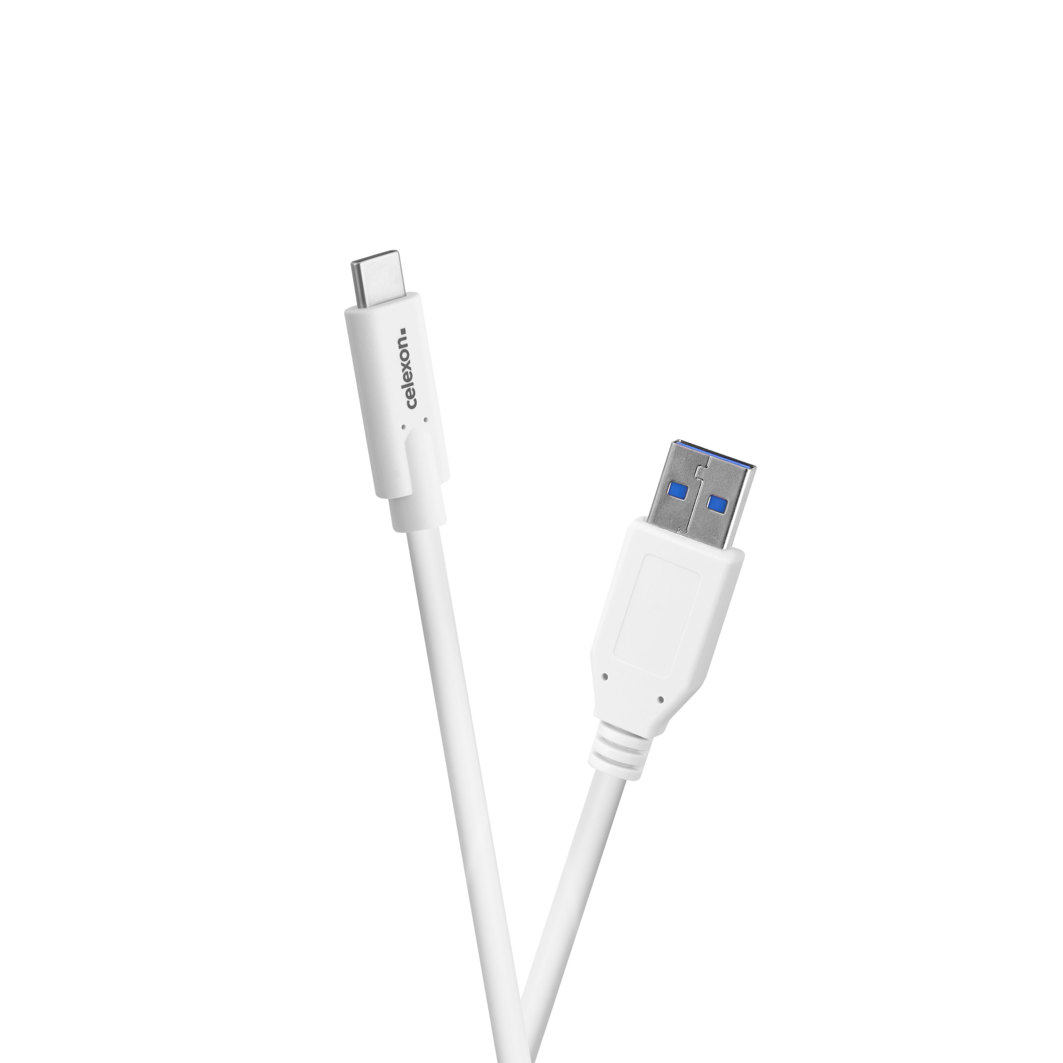 celexon USB-C auf USB-A Kabel - USB 3.2 Gen 2x1 0,5m, weiß