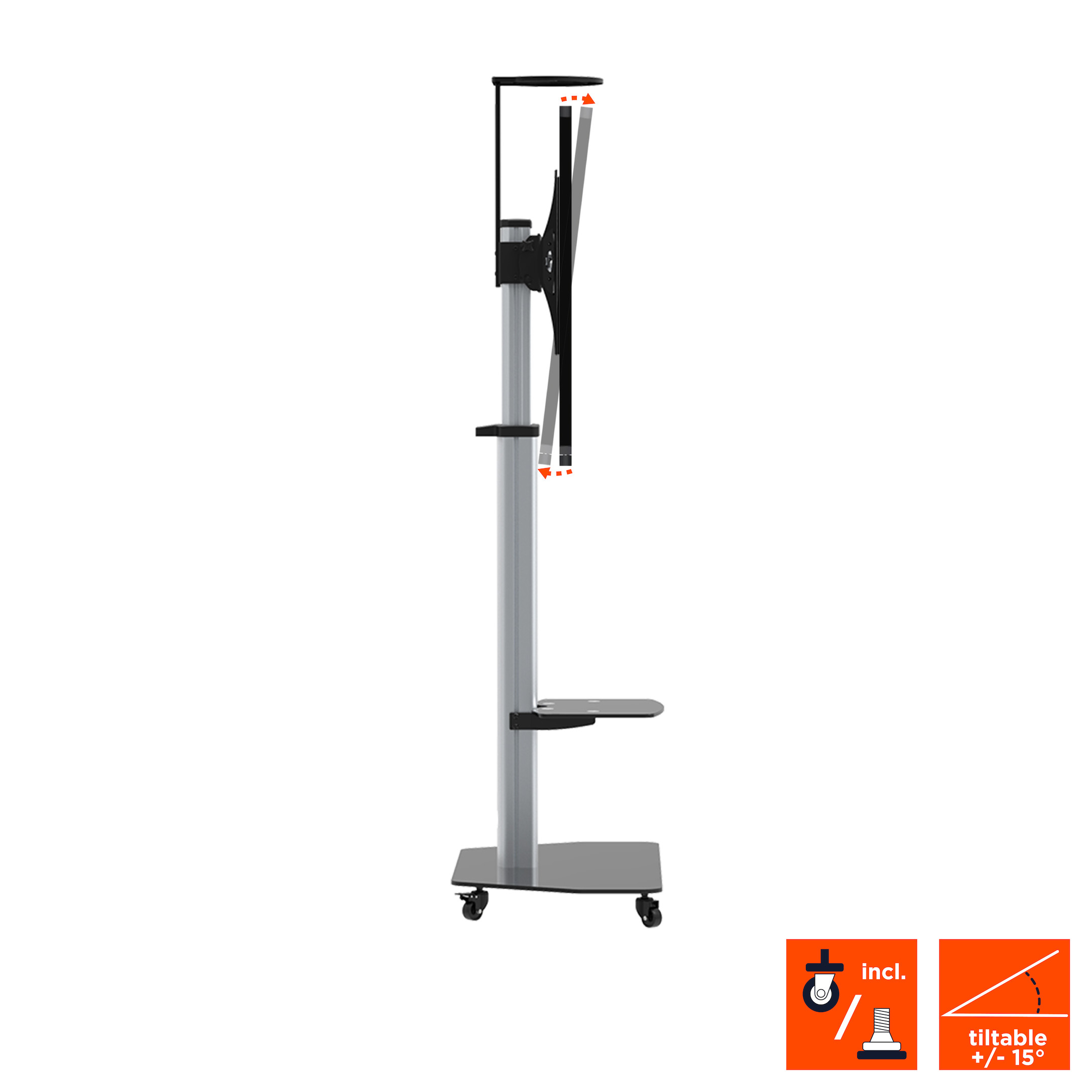 celexon Professional höhenverstellbarer Display Rollwagen Adjust-3270MP