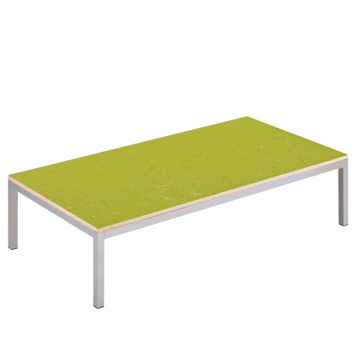 Riesenpodest mit Stahlgestell und Linoleum-Deckplatte B/H/T: 199x40x99,5 cm, Podestplatte mit Stahlgestell